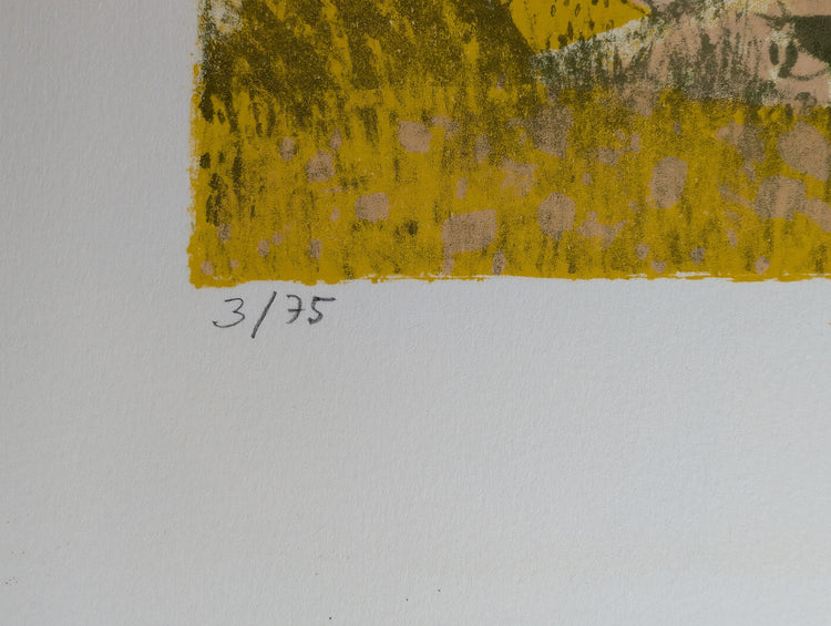 Untitled Landscape by Henri Van Moe | 1960s Signed Limited Edition | Sunset Mountain Scene