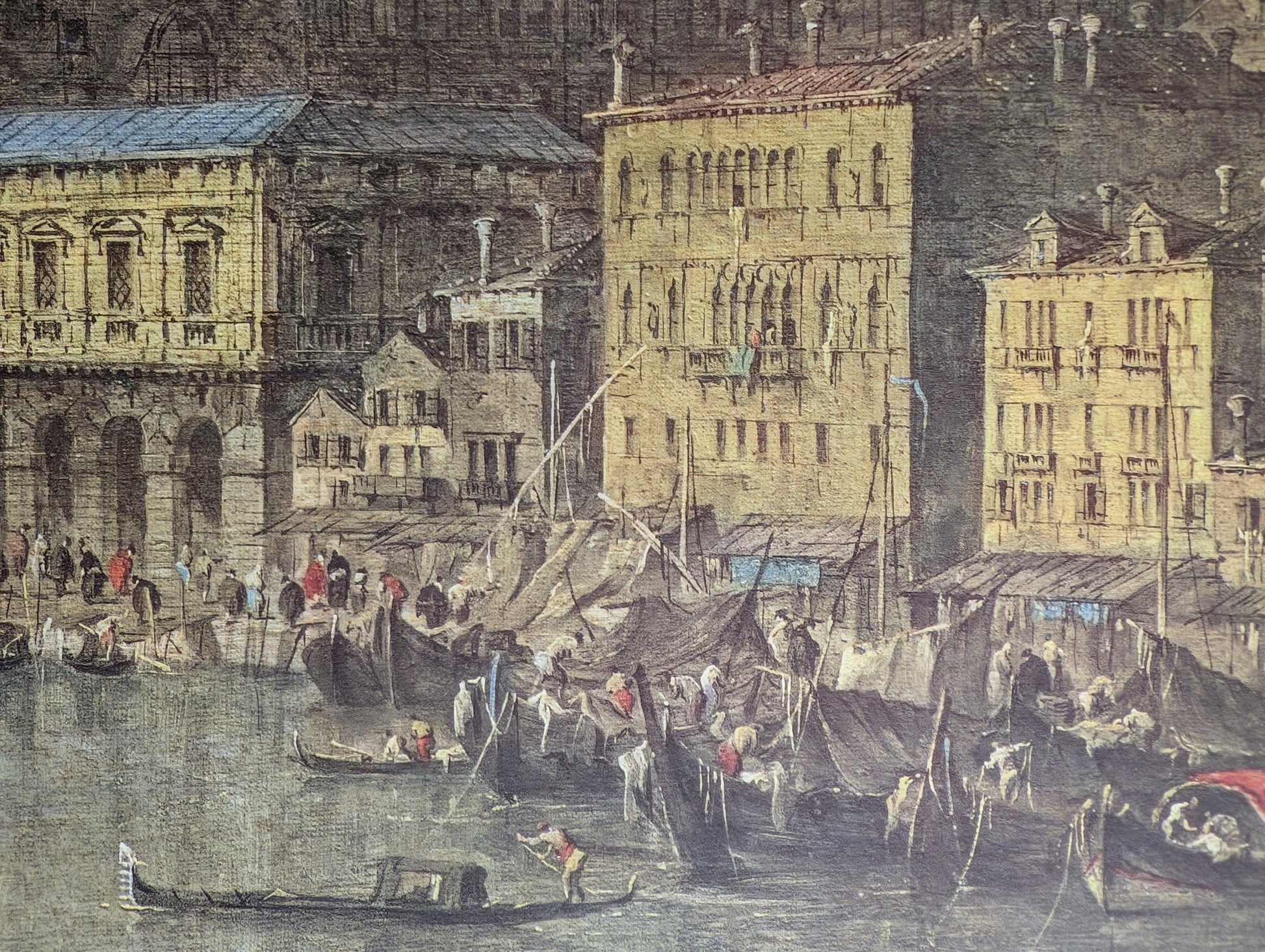 Venedig mit Dogenpalast by Francesco Guardi | Vintage Austrian Print | Grand Canal Cityscape Wall Art - Offset Lithograph - Pink Flamingos