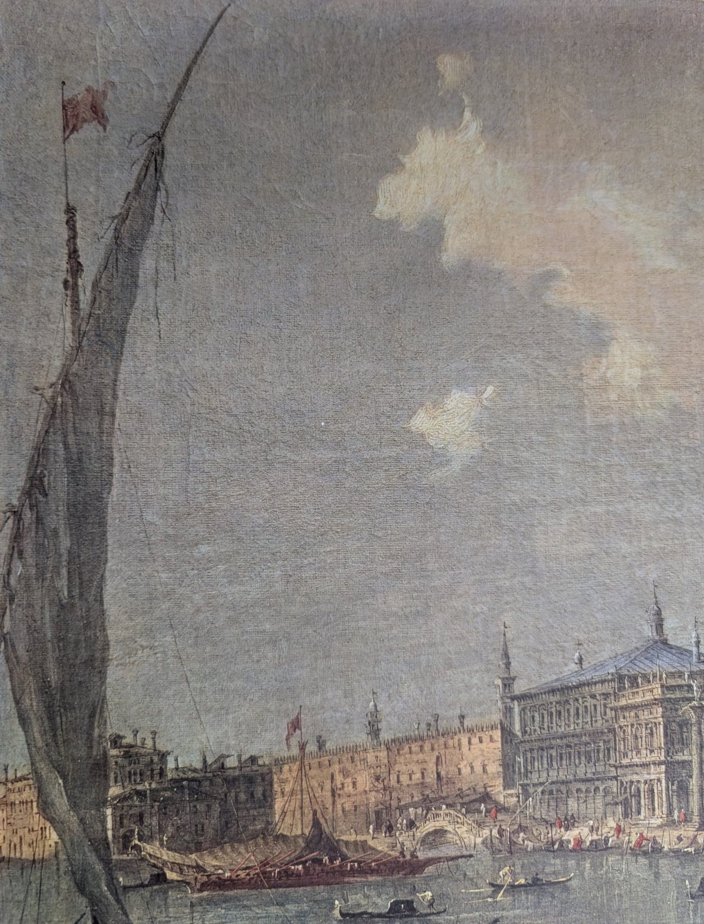 Venedig mit Dogenpalast by Francesco Guardi | Vintage Austrian Print | Grand Canal Cityscape Wall Art - Offset Lithograph - Pink Flamingos