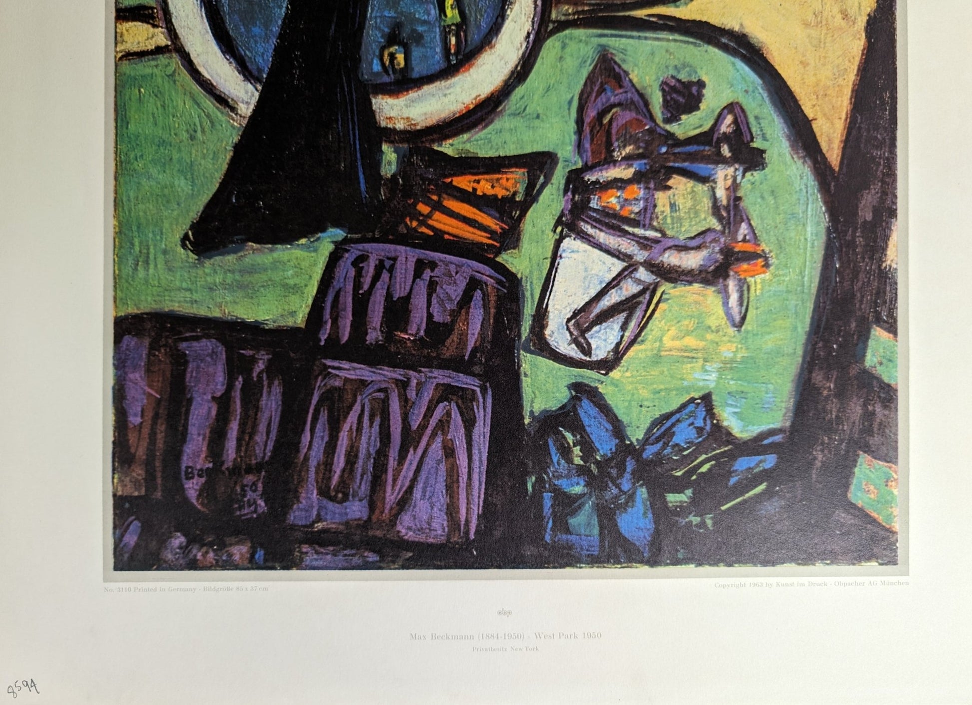 West Park 1950 by Max Beckmann | 1960s Modernist Lithograph | German Expressionist Cityscape - Offset Lithograph - Pink Flamingos
