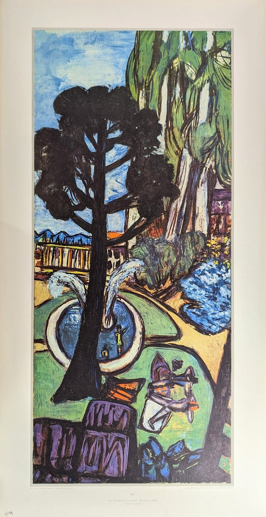 West Park 1950 by Max Beckmann | 1960s Modernist Lithograph | German Expressionist Cityscape - Offset Lithograph - Pink Flamingos