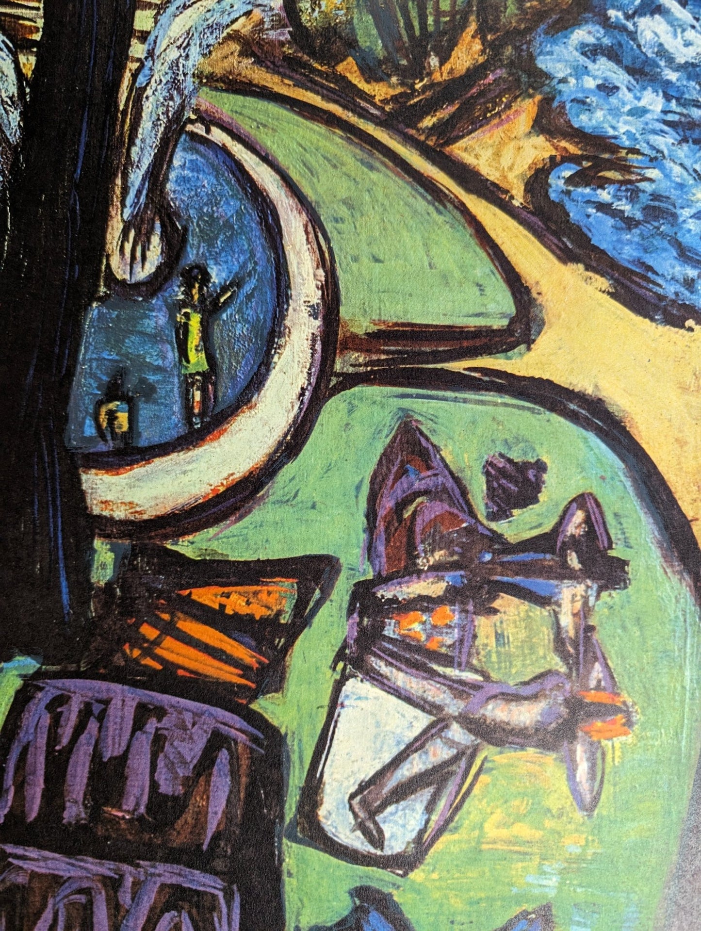 West Park 1950 by Max Beckmann | 1960s Modernist Lithograph | German Expressionist Cityscape - Offset Lithograph - Pink Flamingos