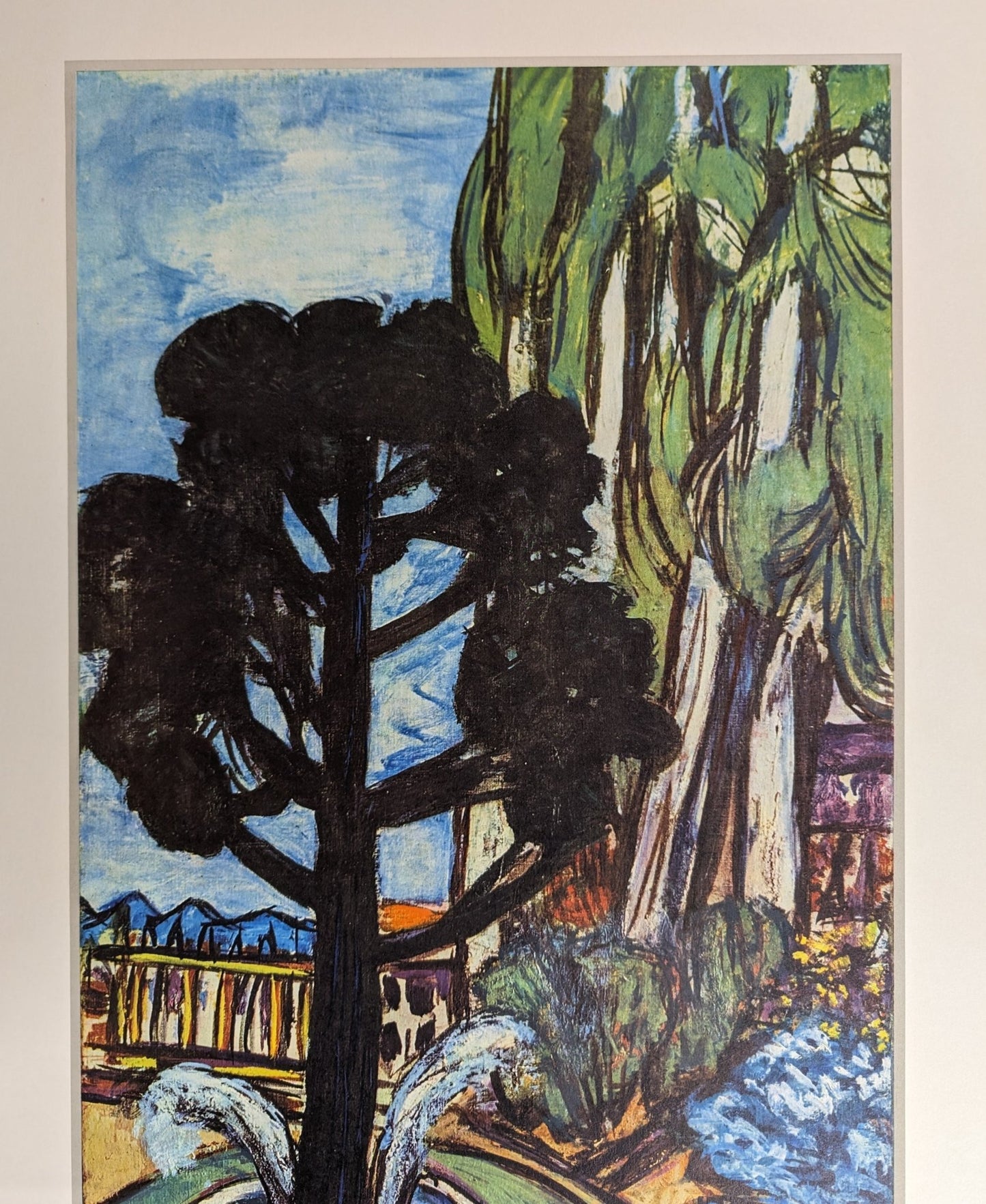 West Park 1950 by Max Beckmann | 1960s Modernist Lithograph | German Expressionist Cityscape - Offset Lithograph - Pink Flamingos