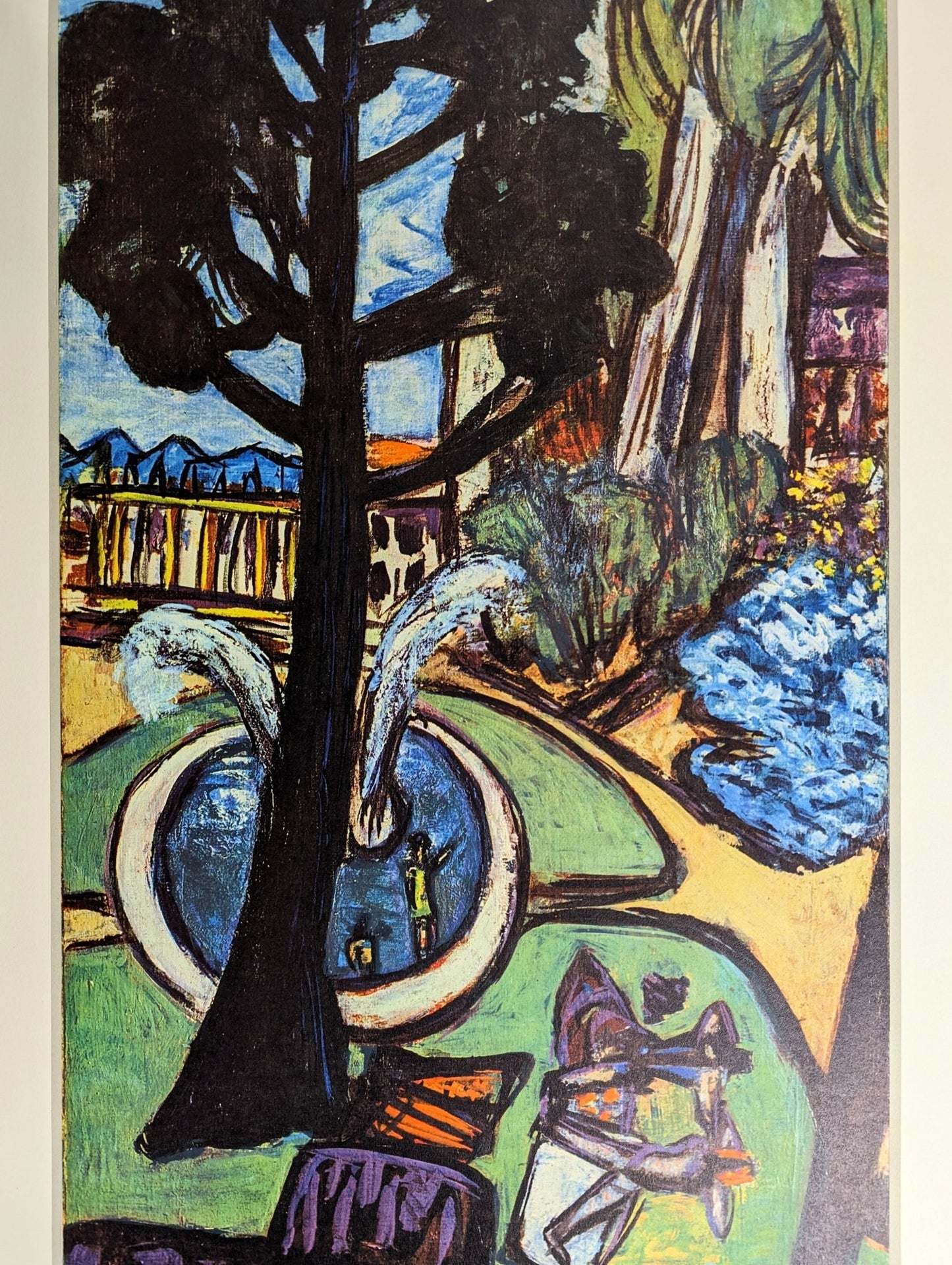 West Park 1950 by Max Beckmann | 1960s Modernist Lithograph | German Expressionist Cityscape - Offset Lithograph - Pink Flamingos