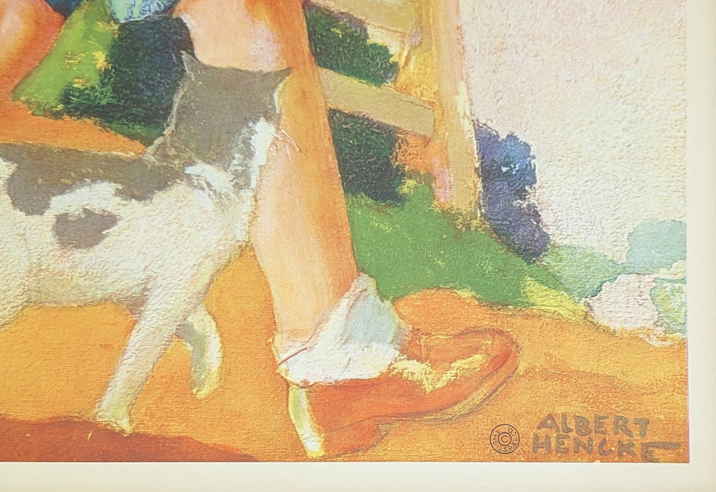 Dick Whittington by Hencke, mint condition authentic vintage lithograph printed in the 1930s - Pink Flamingos