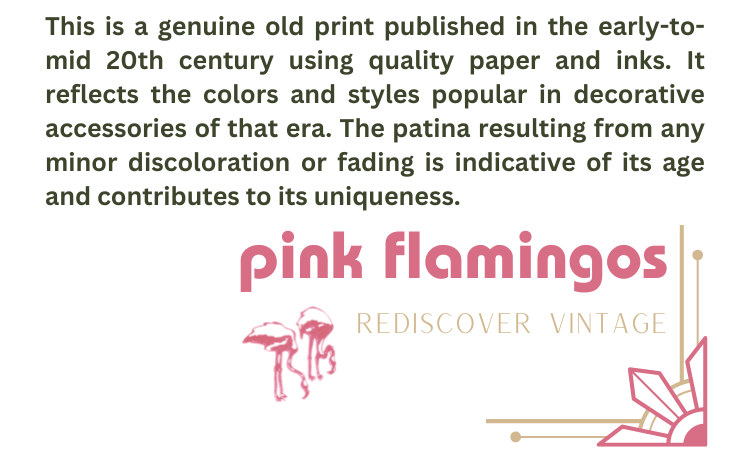 Luscious Tea Rose by Schenk, large authentic vintage mint condition floral lithograph printed in 1947 - Offset Lithograph - Pink Flamingos