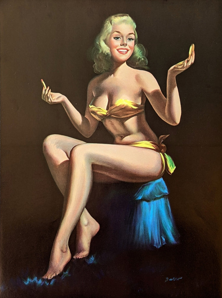 Makeup by Darro, mint condition vintage lithograph pinup printed in the 1980s - Pink Flamingos