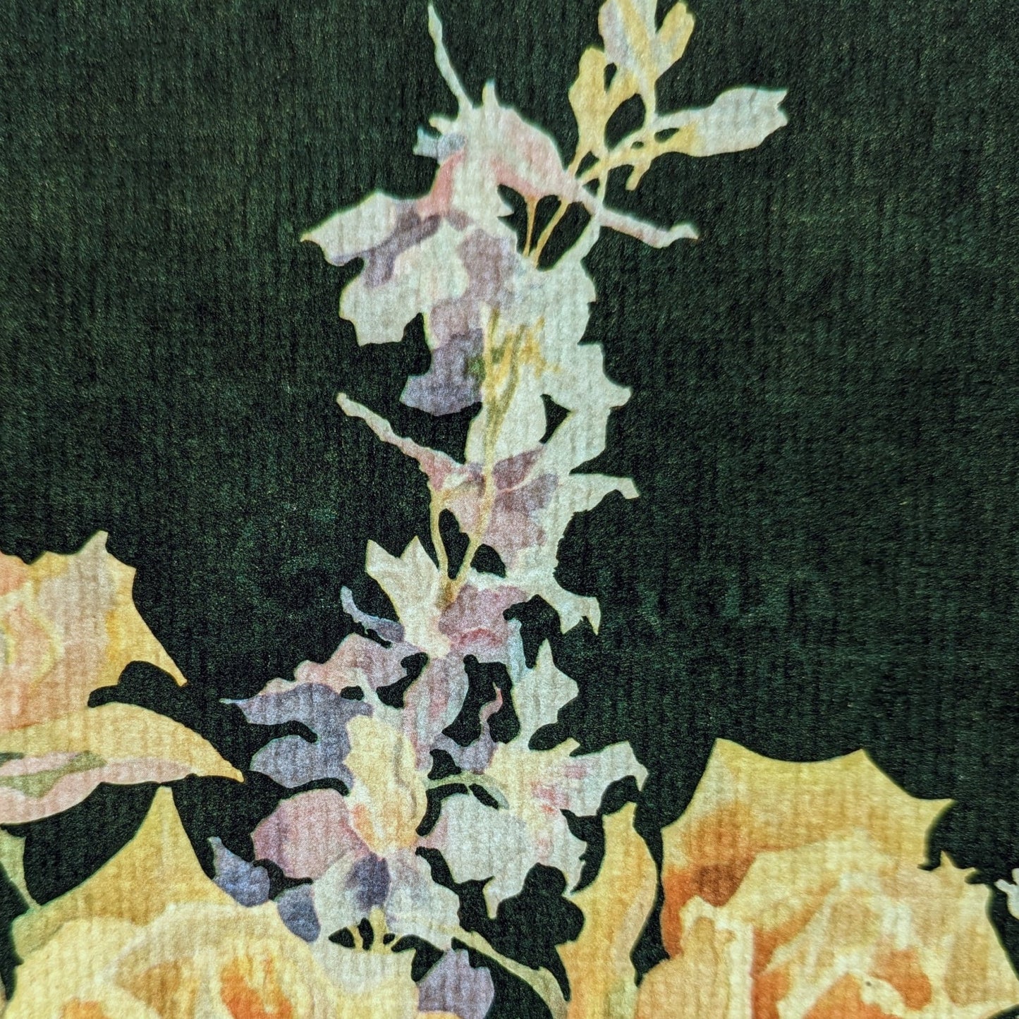 Roses and Larkspur by Mary and Nelson Grofe, mint condition vintage still life lithograph printed in the 1940s - Offset Lithograph - Pink Flamingos
