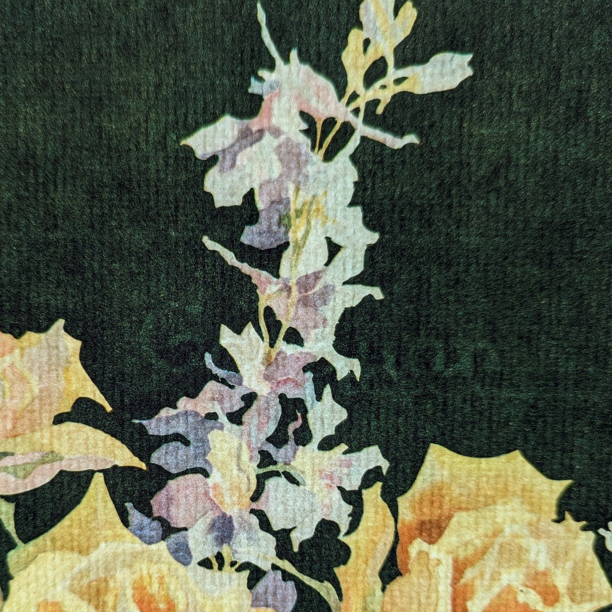 Roses and Larkspur by Mary and Nelson Grofe, mint condition vintage still life lithograph printed in the 1940s - Offset Lithograph - Pink Flamingos