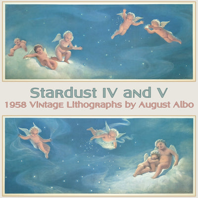 Stardust IV and V by Albo, mint condition vintage nursery art lithograph set